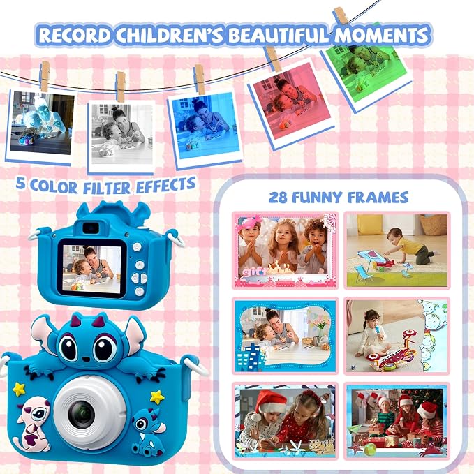 Kids Camera 2PCS Toddler Digital Camera Little Girls Toy Camera