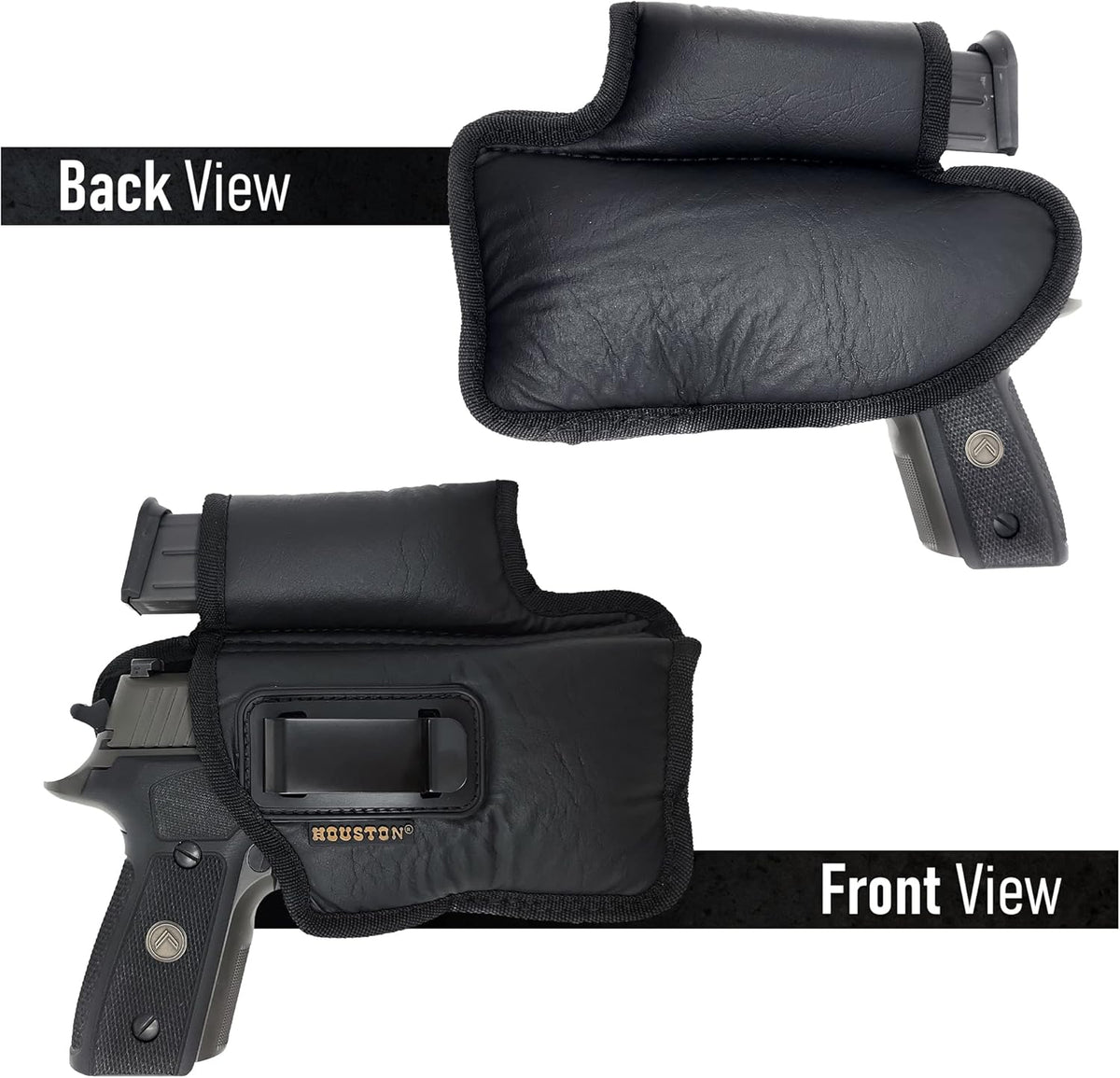 Skiennix IWB Pistol Holster - Eco Leather with Mag Pouch for Glock 17/19/21 & XDM (Right-Handed)