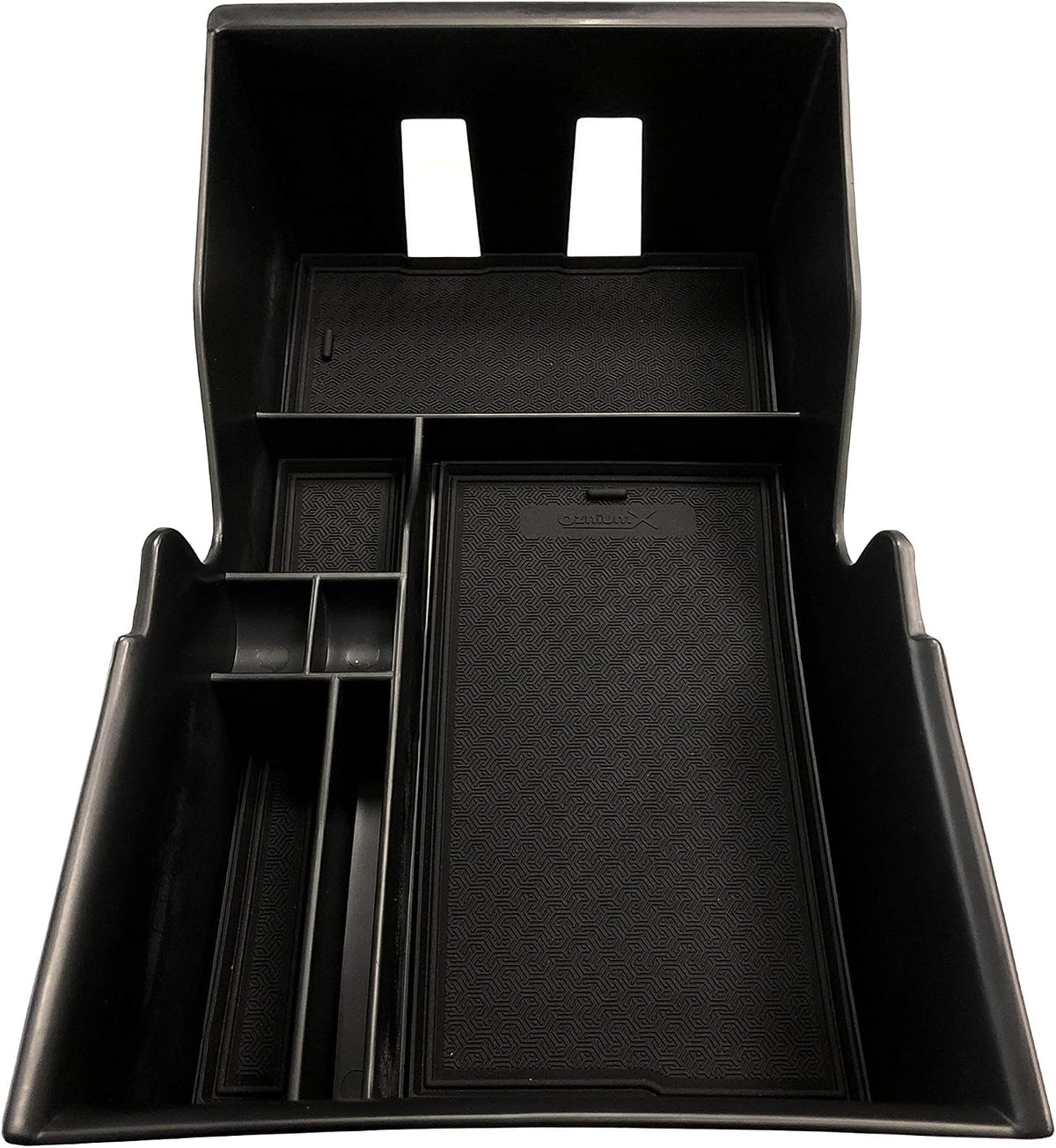 OzniumX Center Console Organizer Storage Box for Tesla Model S/X, Black, Custom Upgrade Interior Accessory with Coin and Sunglass Holder, Armrest Box Secondary Storage