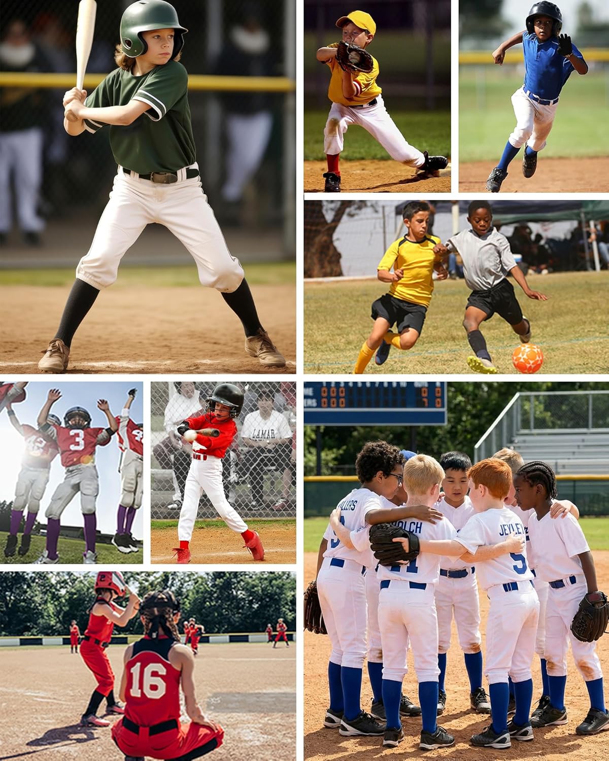 QBK Toddler Baseball Socks & Belt Combo Set - Youth Softball Tee Ball Gear for Boys & Girls (1 Pair of Socks & 1 Belt)