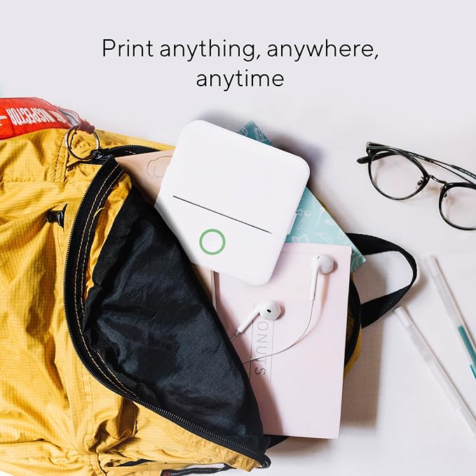 Mini Portable Thermal Printer, Monochrome Label, Receipt and Image Printer