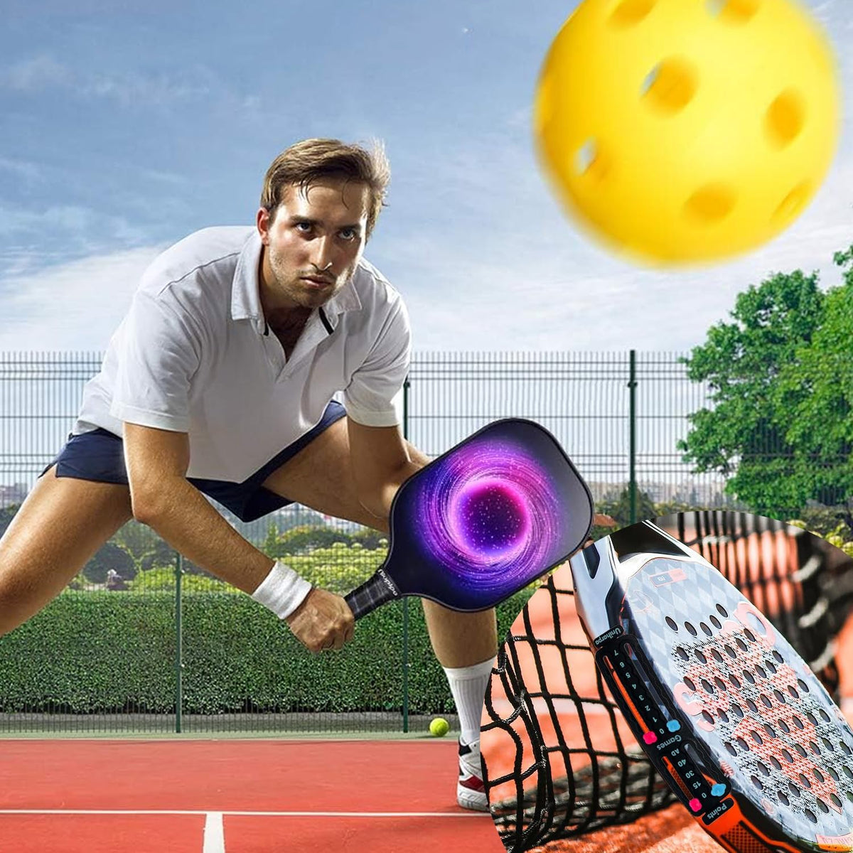 Uniharpa Portable Tennis Racket Scorekeeper - Lightweight Mini Scoreboard for Easy Point Tracking | 1.9g
