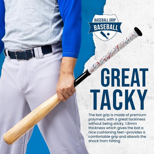 Great-Tacky 1.8mm Bat Grip | Non-Slip Dotted Baseball Bat Tape - 43'' for Baseball & Softball