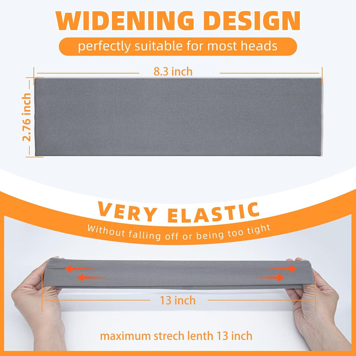 Skiennix 8PCS Non-Slip Sports Headbands - Soft Elastic Design for Sweat Absorption | Ideal for Workouts & Travel