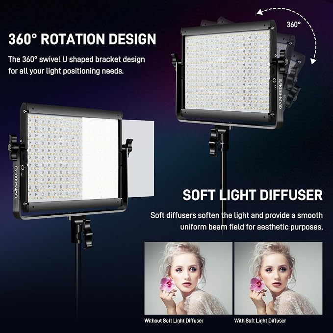 GVM Upgraded 680 RGB LED Video Light