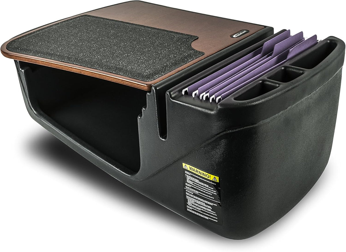 AutoExec Efficiency GripMaster Car Desk for Your Vehicle Workstation and Mobile Office, Mahogany