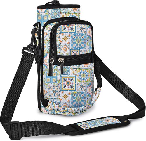 Icolor Water Bottle Carrier Bag - Insulated Neoprene Crossbody Holder with Phone Pocket | 25/32/40 oz