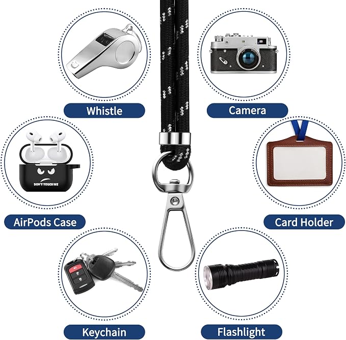 CACOE Phone Lanyard 2 Pcs-1 Pcs Adjustable Neck Strap, 2 Pads, Universal