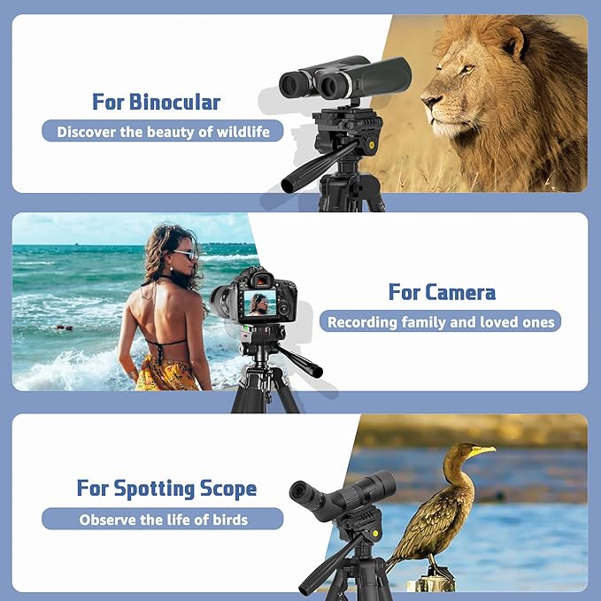 Binocular Tripod, 72” Spotting Scope Tripod Stand