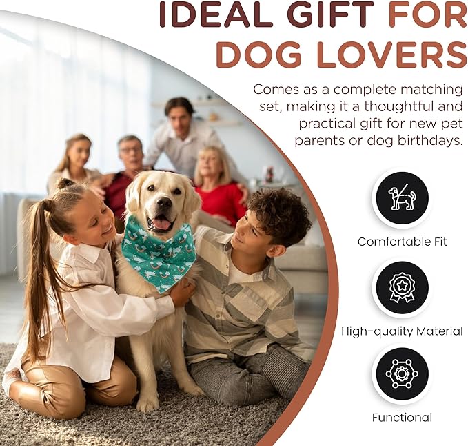 No Pull Harness and Leash Set - 6-in-1 Adjustable Vest Harness and Collars for Medium and Large Dogs. (Tile Unicorn, Small)