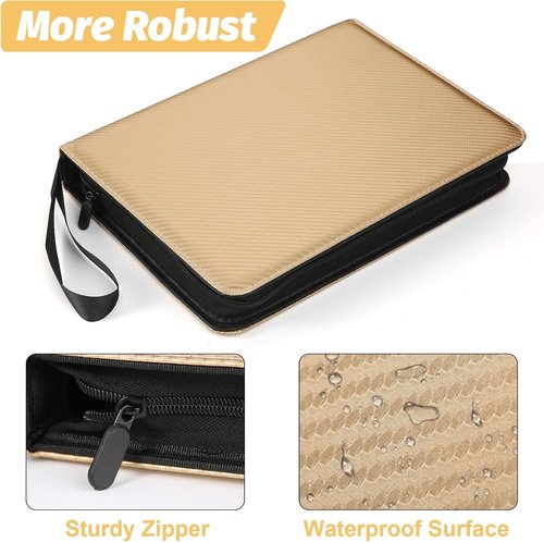 GERMUN 9 Pocket Card Binder - Premium Zip Trading Card Album for MTG, TCG & Sports Cards | 720 Double-Sided Pockets (Gold)