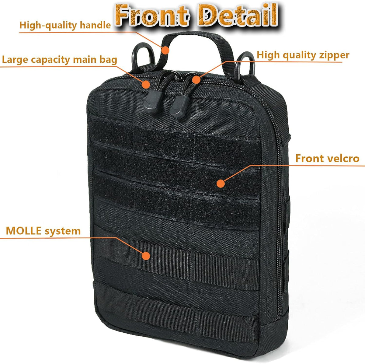 Skiennix Tactical Molle Pouch - Compact Black Camo EDC Utility Gear for Military Carry