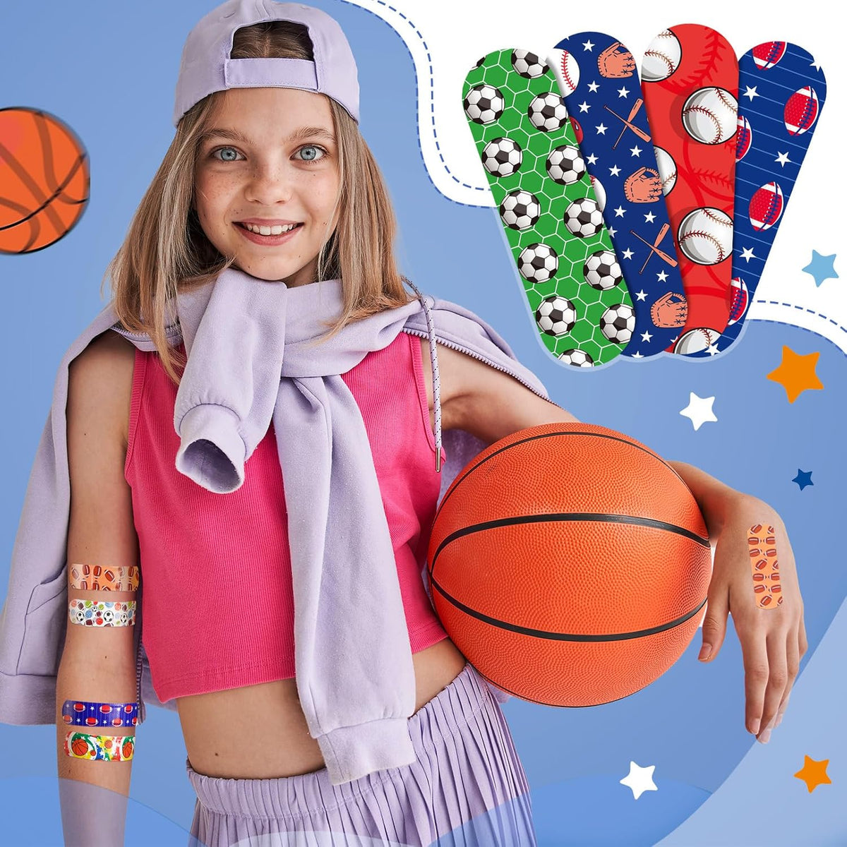 Patelai Kids Bandages - 10 Colorful Styles, Waterproof & Breathable Adhesive Protection for Cuts