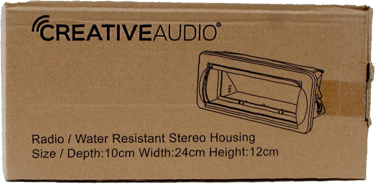 Creative Audio CAMC1B Marine Single DIN Radio Mounting Kit with Retractable Cover (Black)