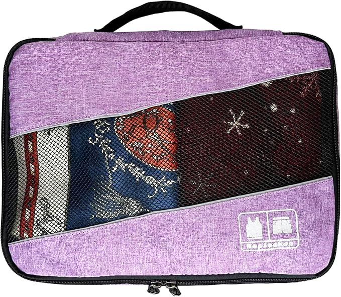 5 Set Packing Cubes for Travel Large Suitcase Luggage Organizer Bags Travel Accessories Vacation 4 Cubes 1 Laundry Pouch Bag