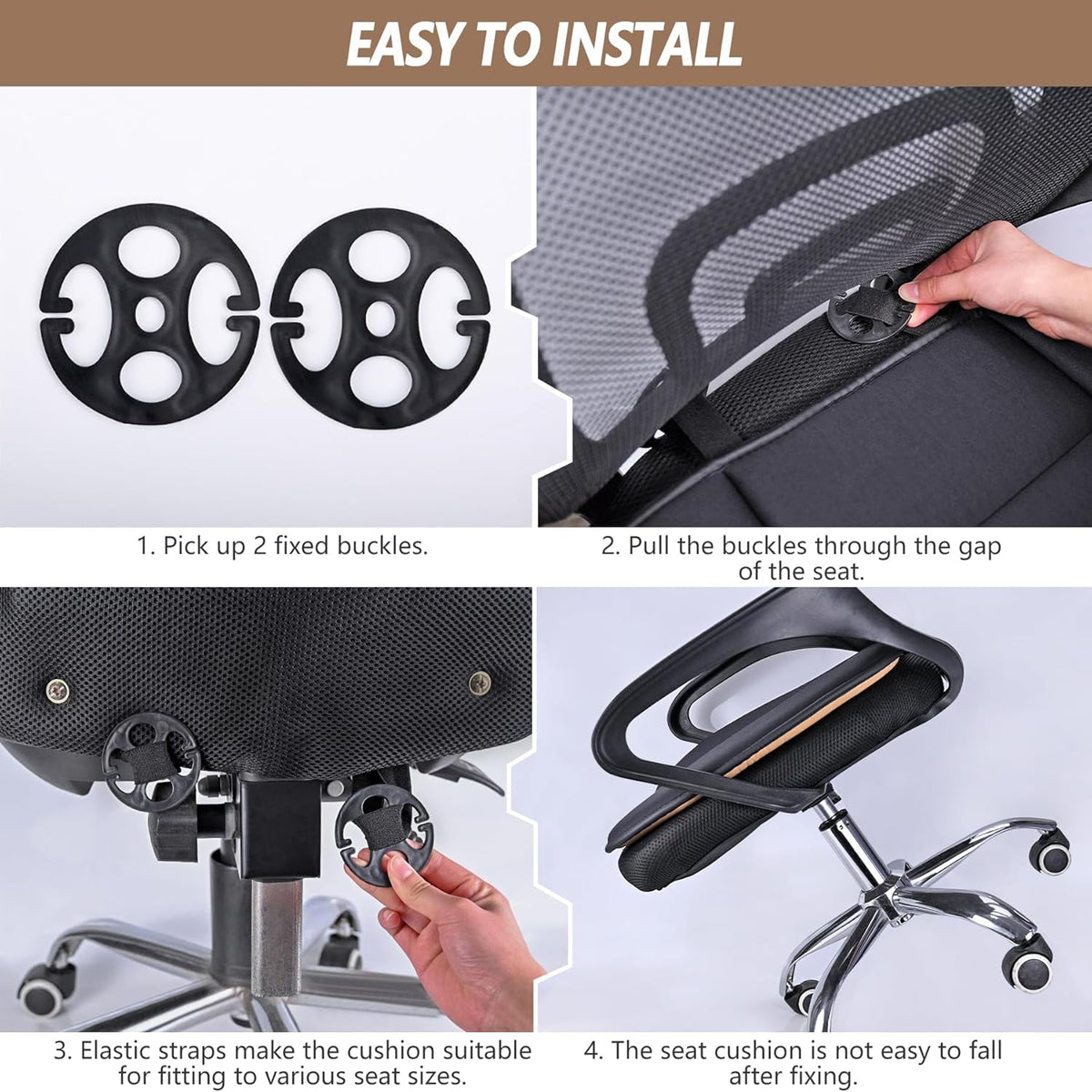 MYFAMIREA Car Seat Cushion Pad 1.2" Thick Comfort Seat Protector for Car Driver Seat Office Chair Home Use Memory Foam Seat Cushion with Non Slip Bottom, 20'' x 18.5'', Dark Gray
