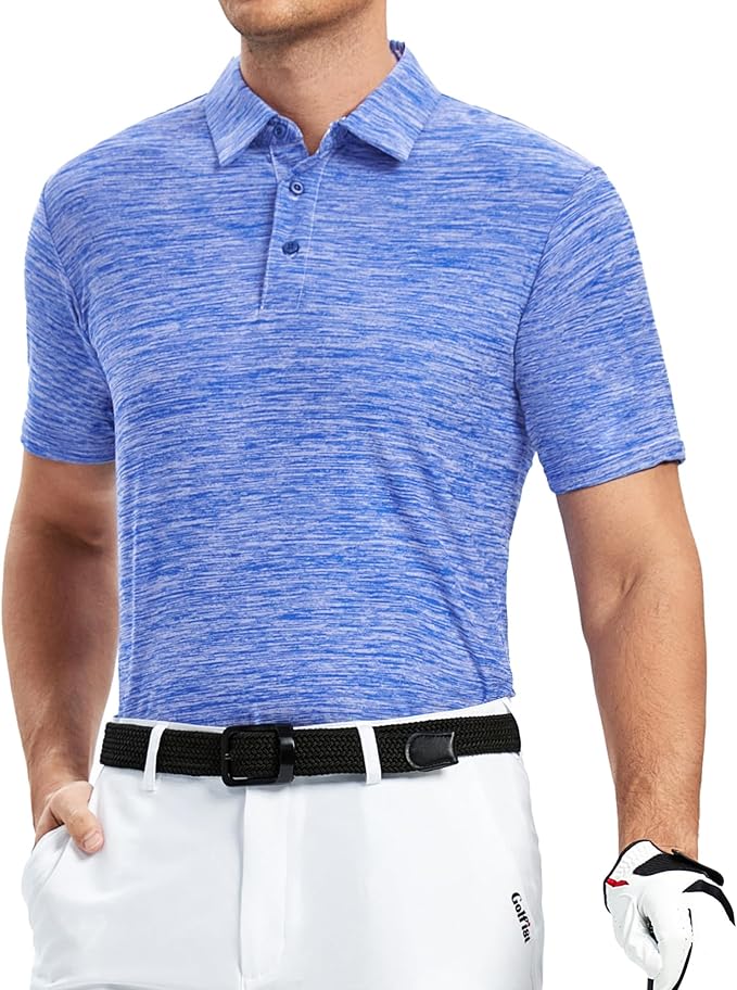 Alex Vando Mens Golf Shirt Moisture Wicking Quick-Dry Short Sleeve Casual Polo Shirts for Men