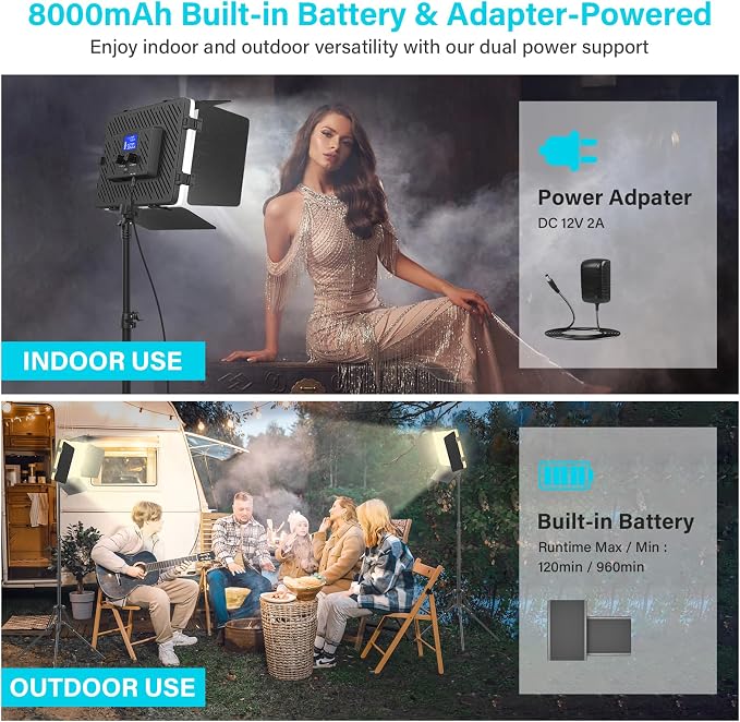 Unicucp 2 Pack Led Video Light Panel Lighting Kit