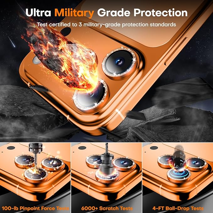 for iPhone 17 Pro/iPhone 17 Pro Max Camera Lens Protector, Tempered Glass