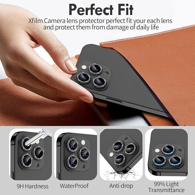 for iPhone 14 Pro/14 Pro Max Camera Lens Protector Bling, 9H Hardness