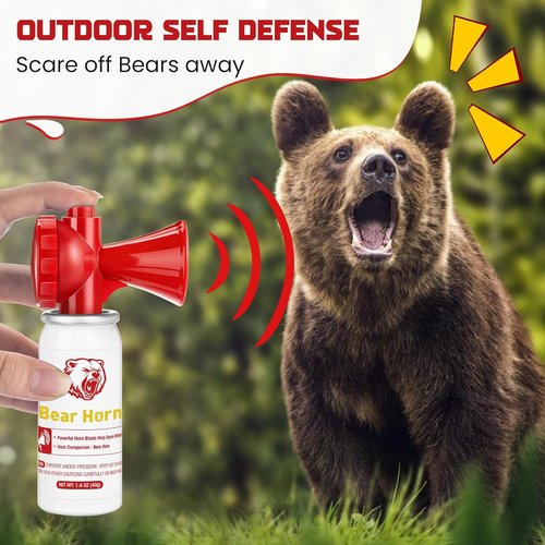 Bear Horn - 120dB Loud Air Horn for Hiking Safety | Scares Bears & Wild Animals Up to 1/2 Mile