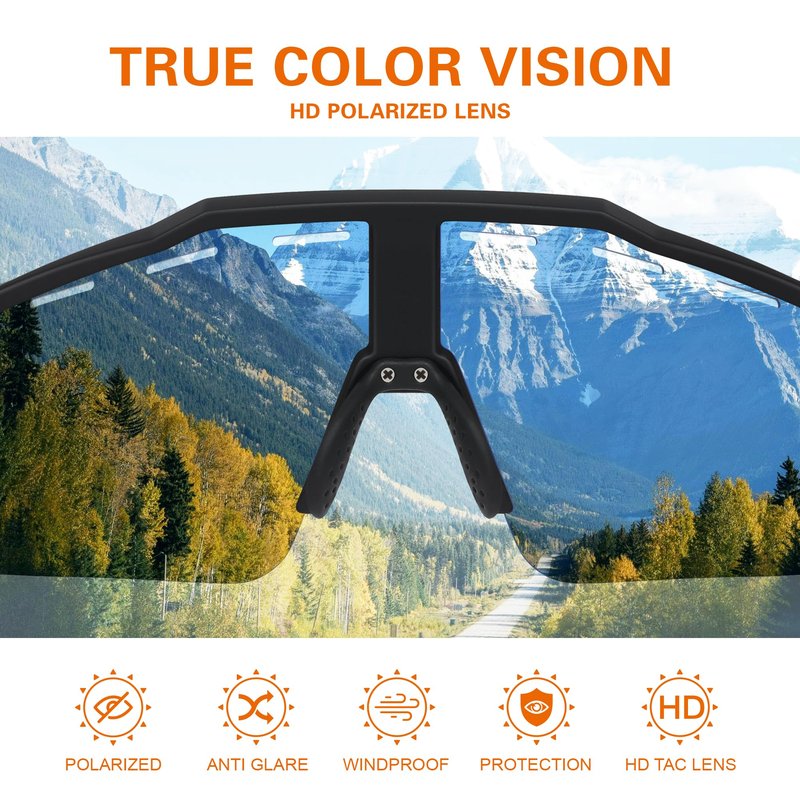 suoso Polarized Cycling Sunglasses for Men: Women Fishing Cycling Mountain Bike Sun Glasses for Youth UV400 Protection