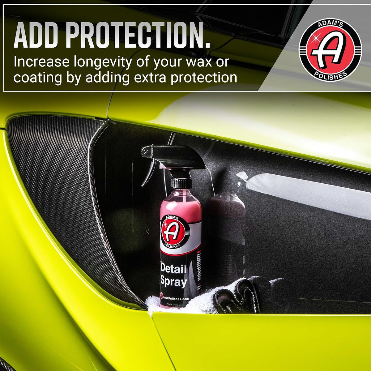 Adam's Detail Spray (16 fl. oz) - Quick Waterless Car Detailer | Polisher Clay Bar & Car Wax Booster | Adds Shine & Gloss Depth