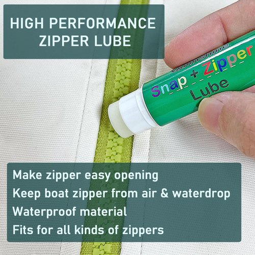 3Pcs Zipper Wax and Snap Lube Stick Tube for Boat Accessories, Marine Zipper Lubricant Stick, Zip Lube for Wetsuits, Drysuits, Outdoor Clothing, Backpacks