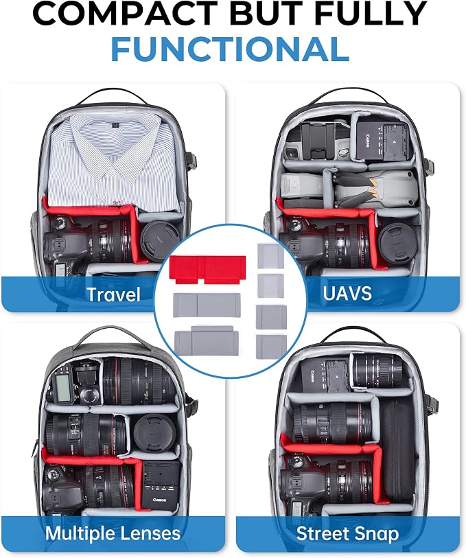 BAGSMART Camera Bag for DSLR, Waterproof Camera Backpacks for Photographers