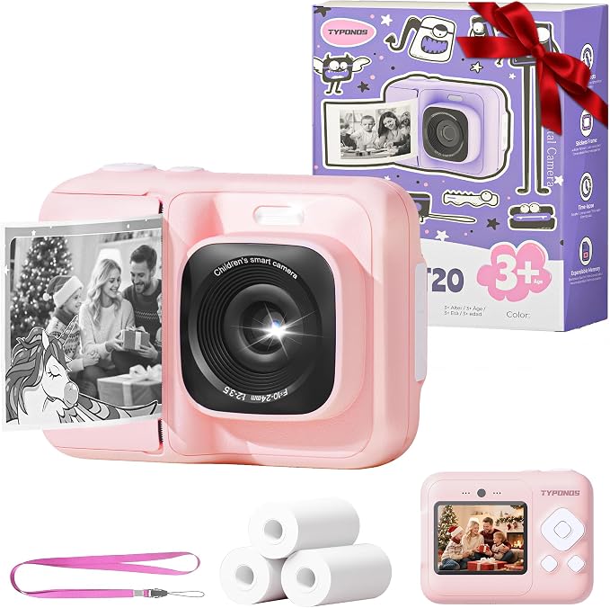 Instant Print Camera for Kids, Christmas Birthday Gifts for Girls Boys Age 3-12
