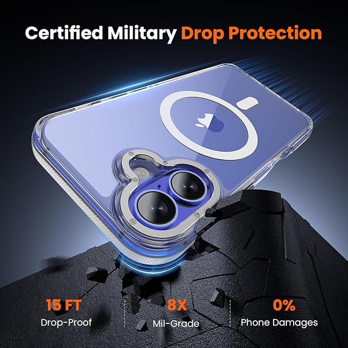 toushion 3 in 1 for iPhone 16 Plus Case Clear Bumper |