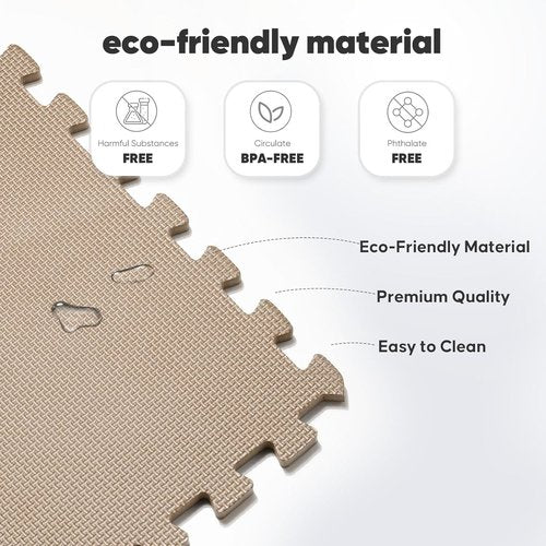 32 Pack Puzzle Exercise Mats by Home Gym - EVA Interlocking Foam Tiles for Workouts & Play - Blue, 24x24x½ in