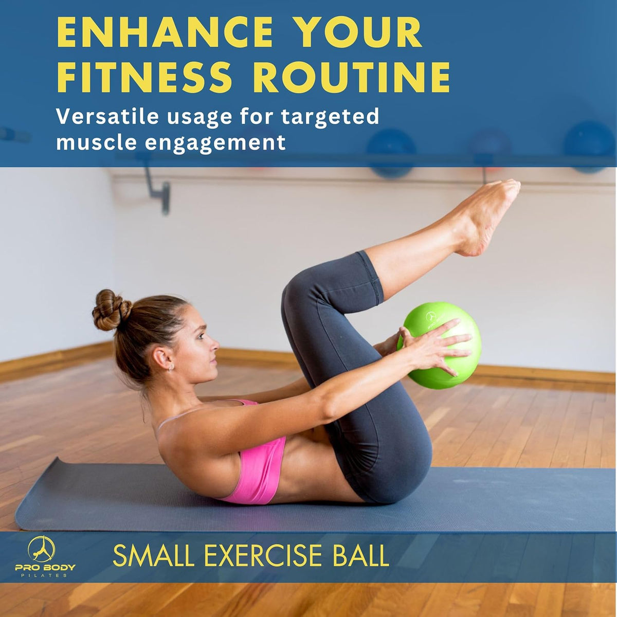 ProBody Pilates Ball 9 Inch - Small Exercise Ball for Core Stability, Yoga, & Physical Therapy