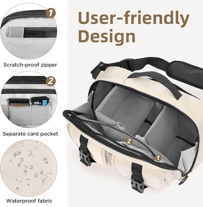 TAAOKA Camera Sling Bag, DSLR Camera Bag