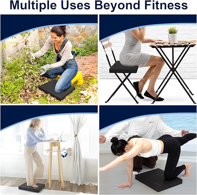 StrongTek Extra Wide Foam Balance Pad for Physical Therapy, 19" X 15.8" X 2.4", High-Density TPE Foam Pad for Exercise, Enhanced Stability, Core Strength, Non-Slip & Water-Resistant, for Fitness, Yoga