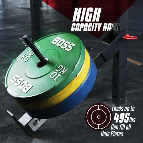 FitForge Belt Squat Attachment for Rack - Space Saving Power Rack Squat Stand Attachment - Power Cage Squat Rack Add On for Home Gym, Compatible with All Hole Plates, Fits 3x3 Racks (Belt Included)