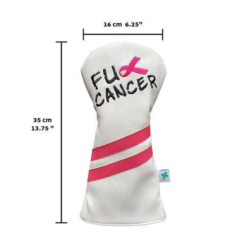 Foretra Driver Headcover - Limited Edition F U Cancer Design Golf Club Covers - Fairway Wood Head Covers Hybrid Headcover Novelty Golf Accessory for Most Brands (Driver)