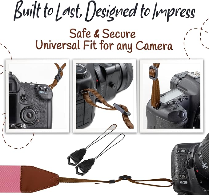 Art Tribute Camera Strap For Photographers Padded Universal Fit Neck Shoulder &