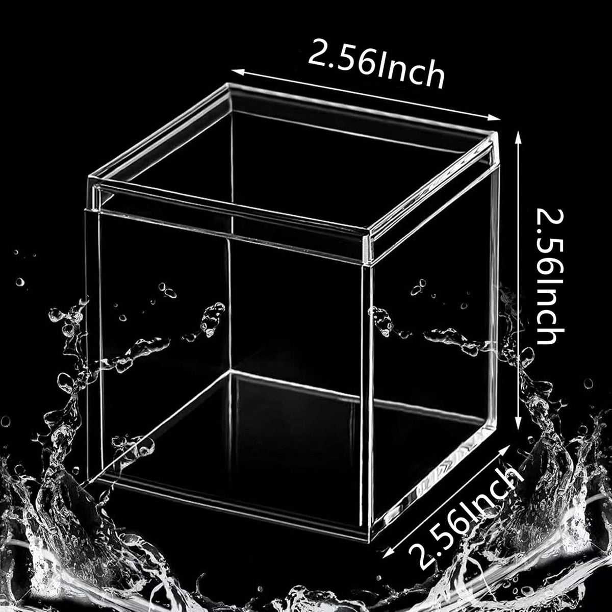 KissYou Acrylic Display Box with Lid 2 Pieces Clear Square Cube Jewelry Storage Contanier Wedding Candy Boxes