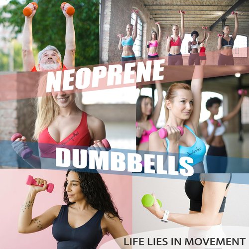 Balelinko Home Gym Equipment Workouts Strength Training Weight Loss Pilates Weights Yoga Sets Weights for Women, Men, Seniors and Youth, 9LB Orange, Pair
