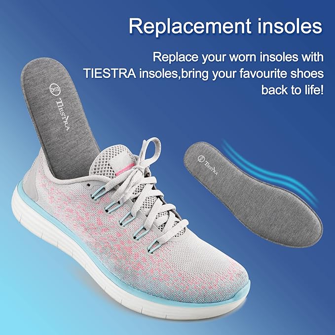2 Pair -Shoe Inserts for Womens Memory Foam Insoles,Replacement Insoles for Work Boots Running Shoes, Cushion Shock Absorbing for Foot Pain Relief, Comfort Breathable Inner Soles 38EU,US7