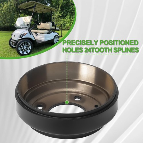 10L0L 2 Pack Golf Cart Brake Drum for Yamaha G1-G29 1978-Up Gas or Electric Golf Cart, Brake Hubs for Club Car DS 1981-1994, Club Car Tempo 2018-Up, OEM# JU0-G6521-00-00,J55-G6521-00, 1011137