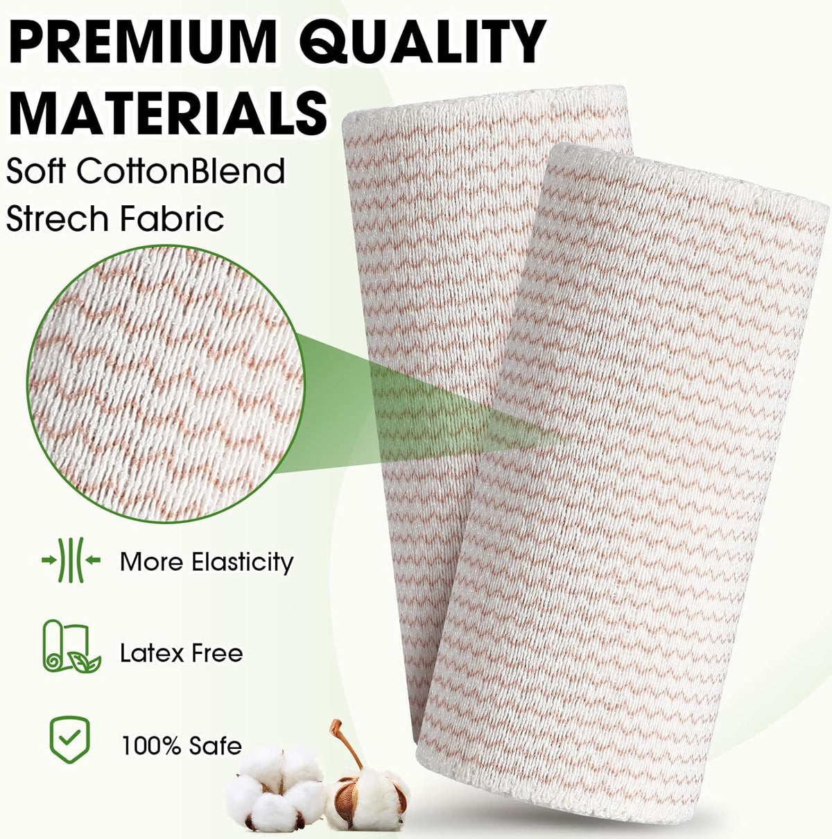 Skiennix Elastic Bandage Wrap - 30 Pcs Compression Wraps for Sports Injuries | Washable & Reusable (4" & 6" Width)