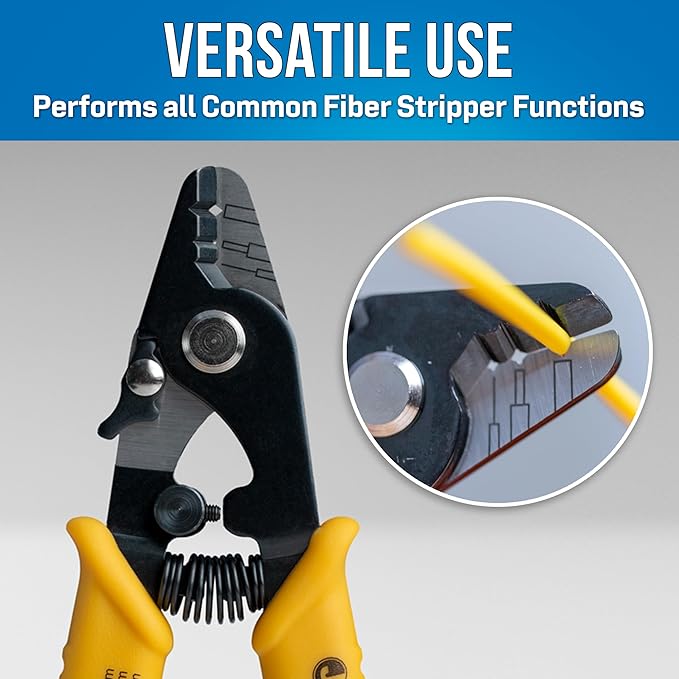 Jonard Tools TK-355 3 Hole Fiber Stripper & Kevlar Shears Scissor Kit, Leather Pouch