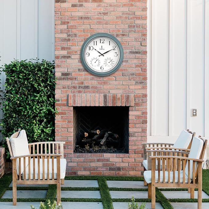 18 inch Outdoor Clocks for Patio Large Waterproof