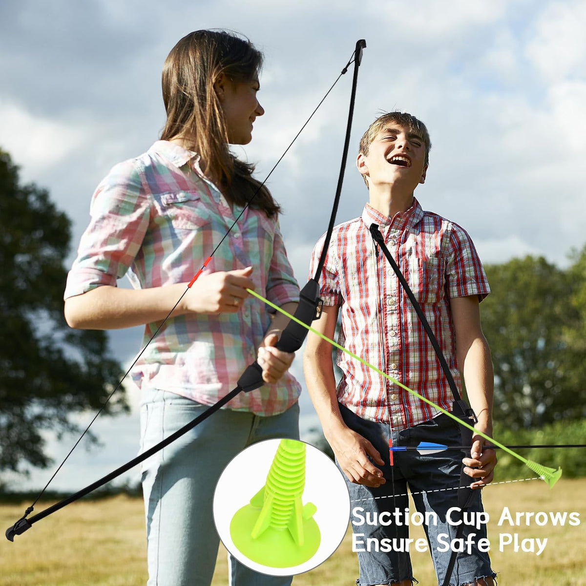 Skiennix Kids Bow and Arrow Set - 45" Longbow Archery Kit for Ages 8-14 | Perfect Gift for Beginner Archers