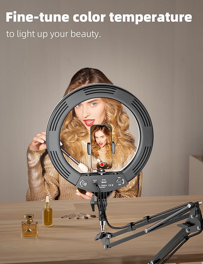 Ring Light Overhead Phone Mount, CRI Max 96 Professional