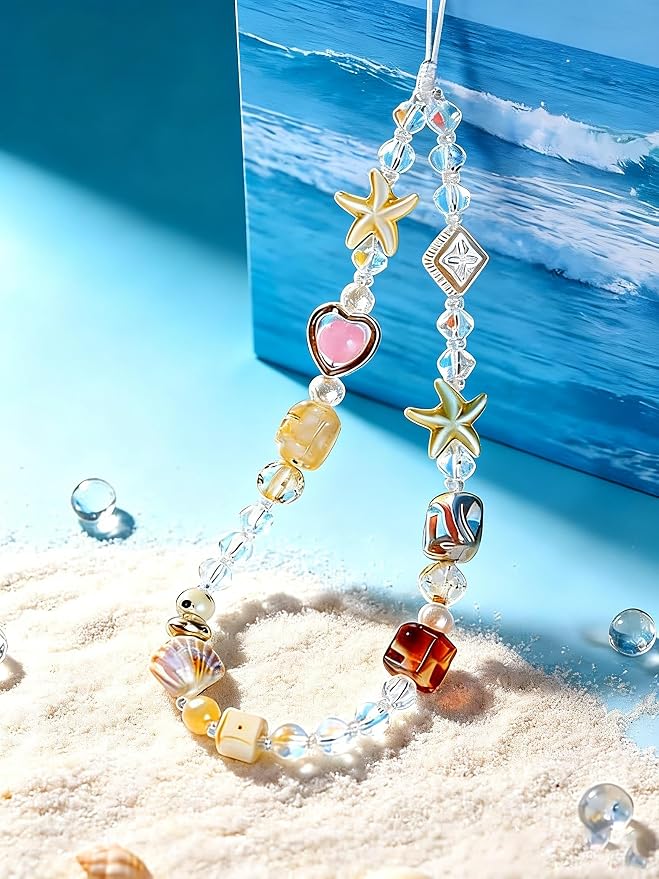 2 Pcs Phone Charm Strap Universal Hand Phone Wrist Strap Camera Lanyard Pearl