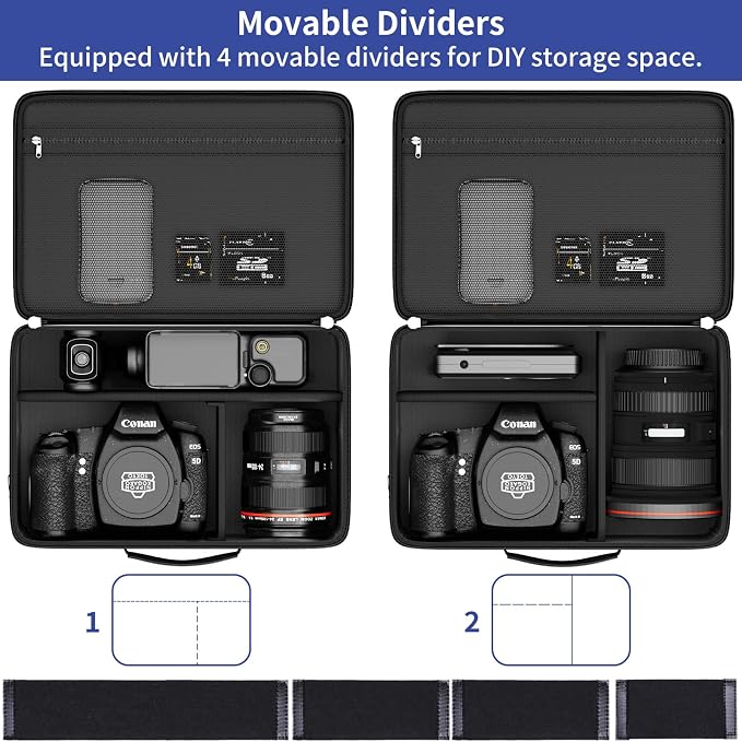 Tamfile Camera Bag for Canon/Sony/Nikon/Mirrorless/DSLR, 4 Dividers,