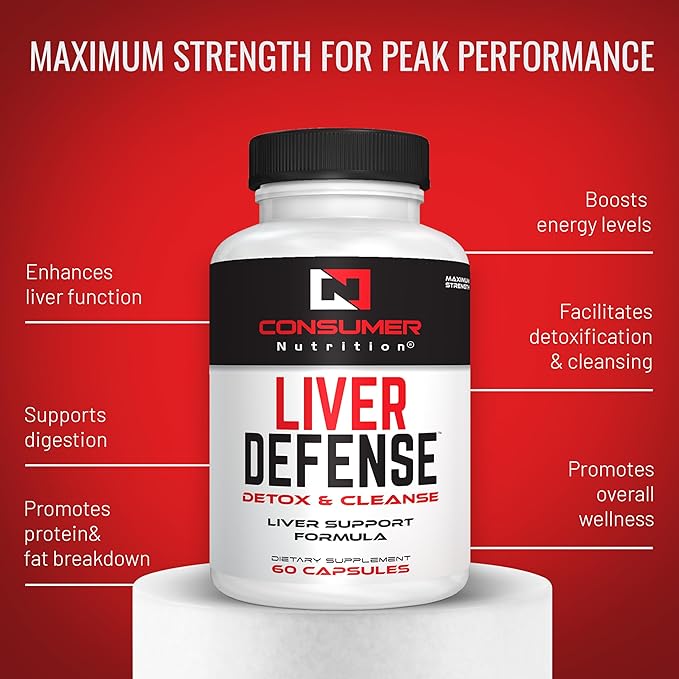 Liver Support Supplement - Liver Defense Liver Cleanse Detox - Made with Solarplast, Artichoke Leaf, Milk Thistle Seed, & More - for Metabolism & Immune Response 60 Capsules